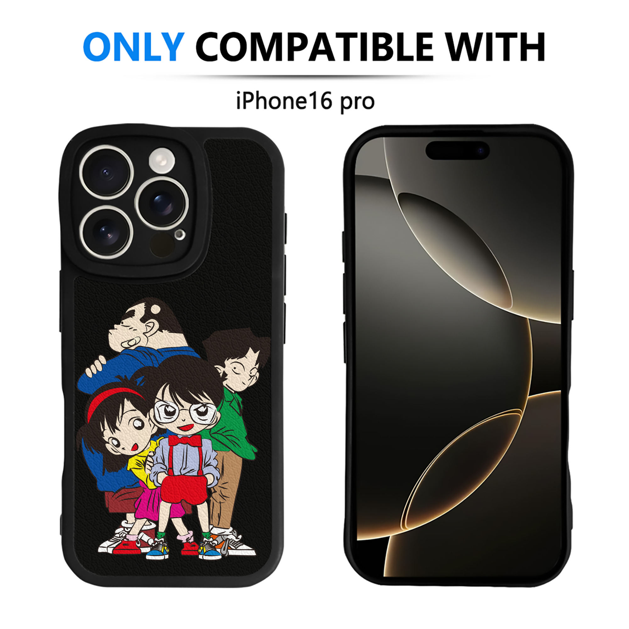 （画像用） 名探偵コナン Detective Conan 【iPhone 16シリーズ対応】シリコンスマホケース（レザー調） 材質：シリコン